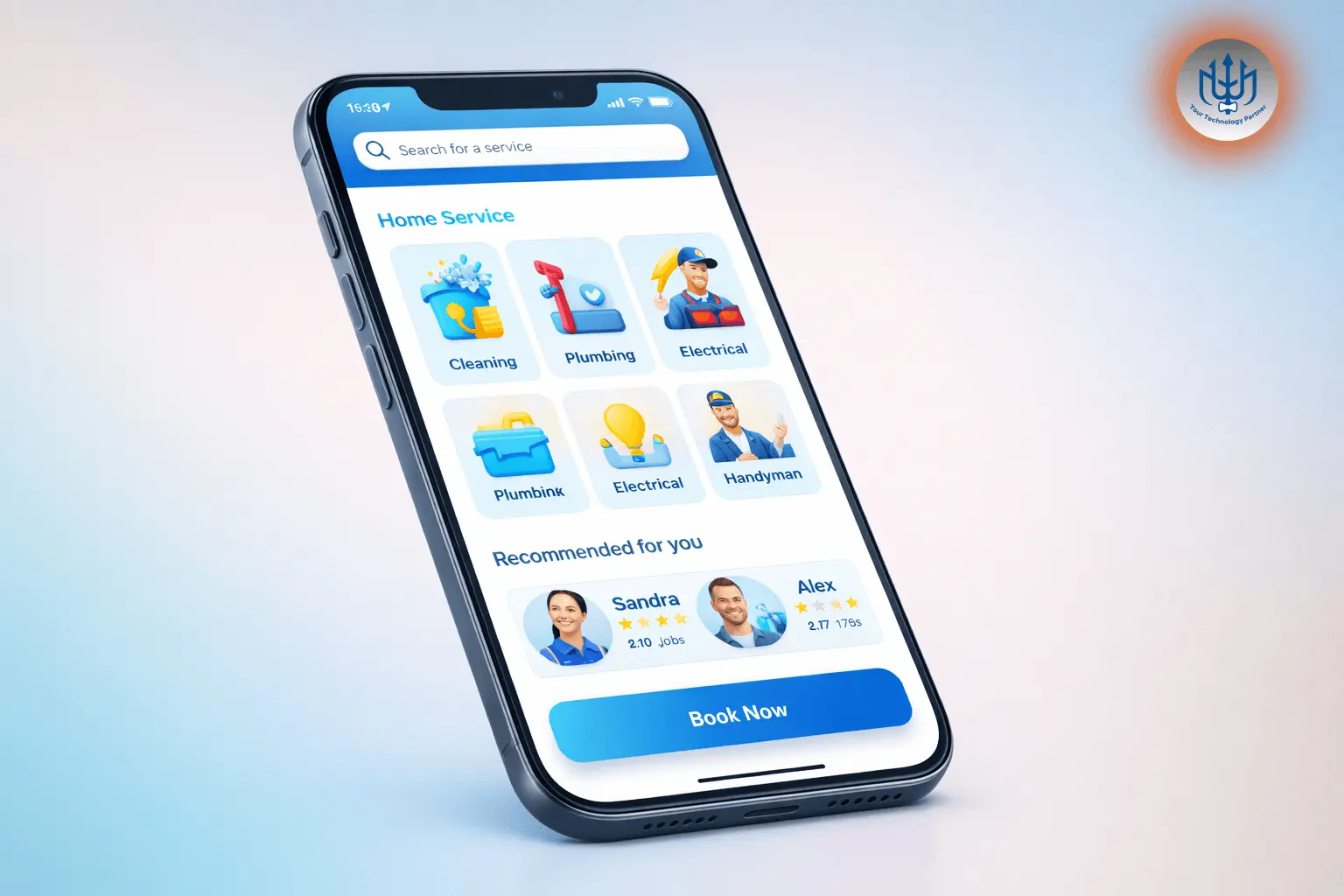 Book services, track providers, chat, make payments, and rate jobs.